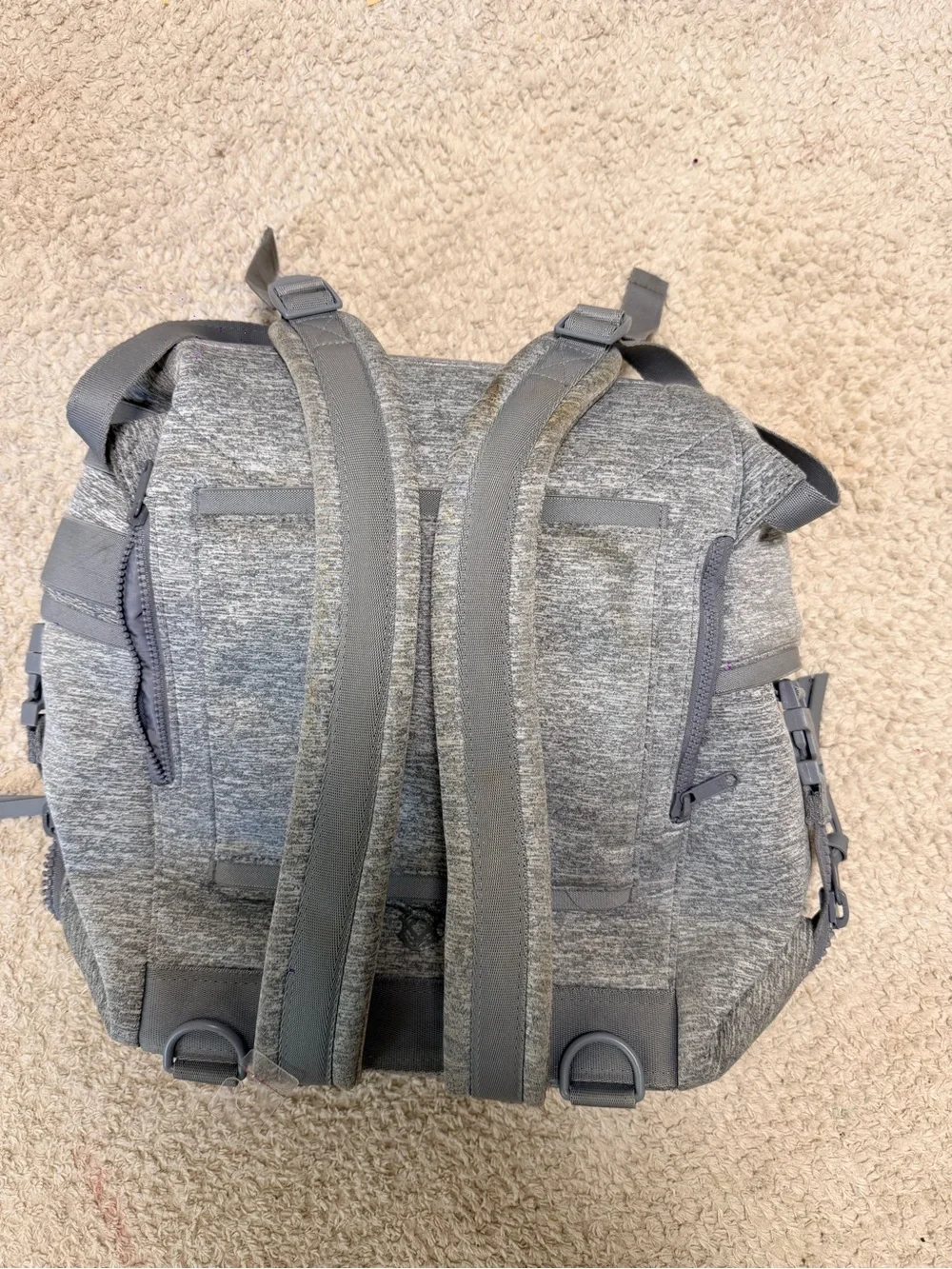 Dagne Dover Heather Gray Men's Backpack with Front Zip Pockets